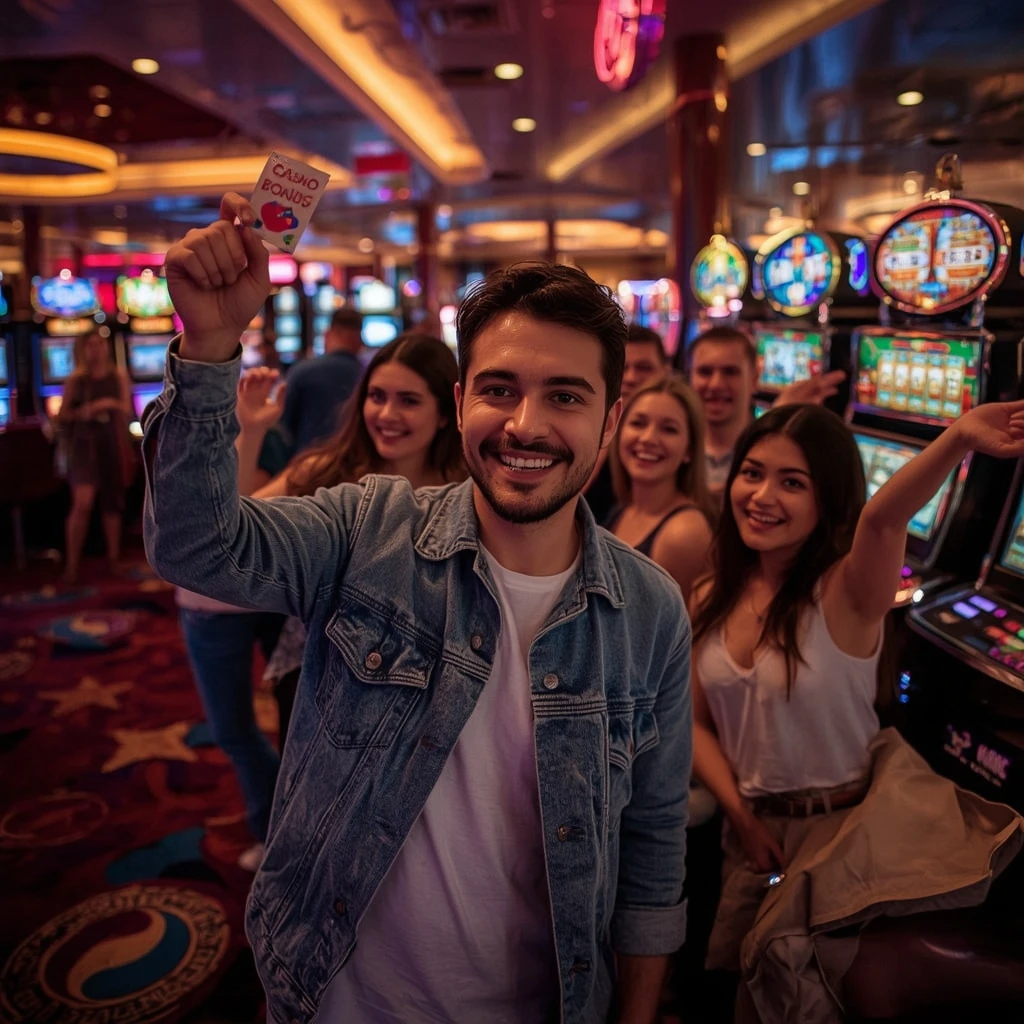 une personne tenant un bonus Vive Mon Casino